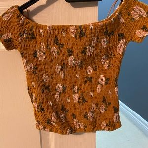 Off the shoulder smocked top